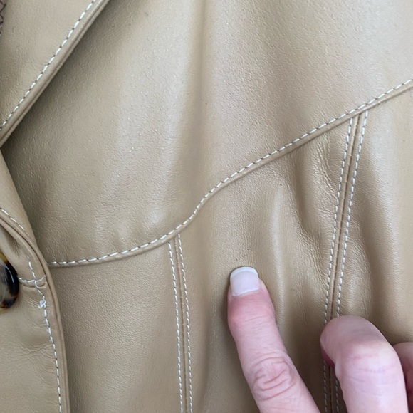 Vintage Y2K Wilson Leather Women's XL Tan‎ Leather Jacket Blazer Western Maxima - Picture 7 of 14